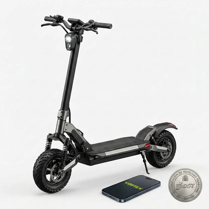 VORTEX Y8 2x2 Connected Patinete eléctrico con APP. Con una potencia combinada de 1000W, doble suspensión, autonomía de hasta 25 km, Cumple con la normativa española de circulación